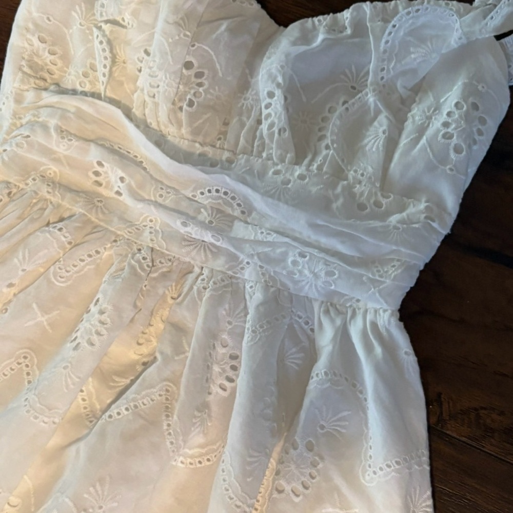 White Eyelet Ruffle Dress - Picture 3 of 3